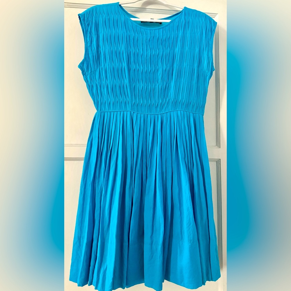 J. Peterman Company, Spring Waltz Dress “Designed in New York” Blue Dress